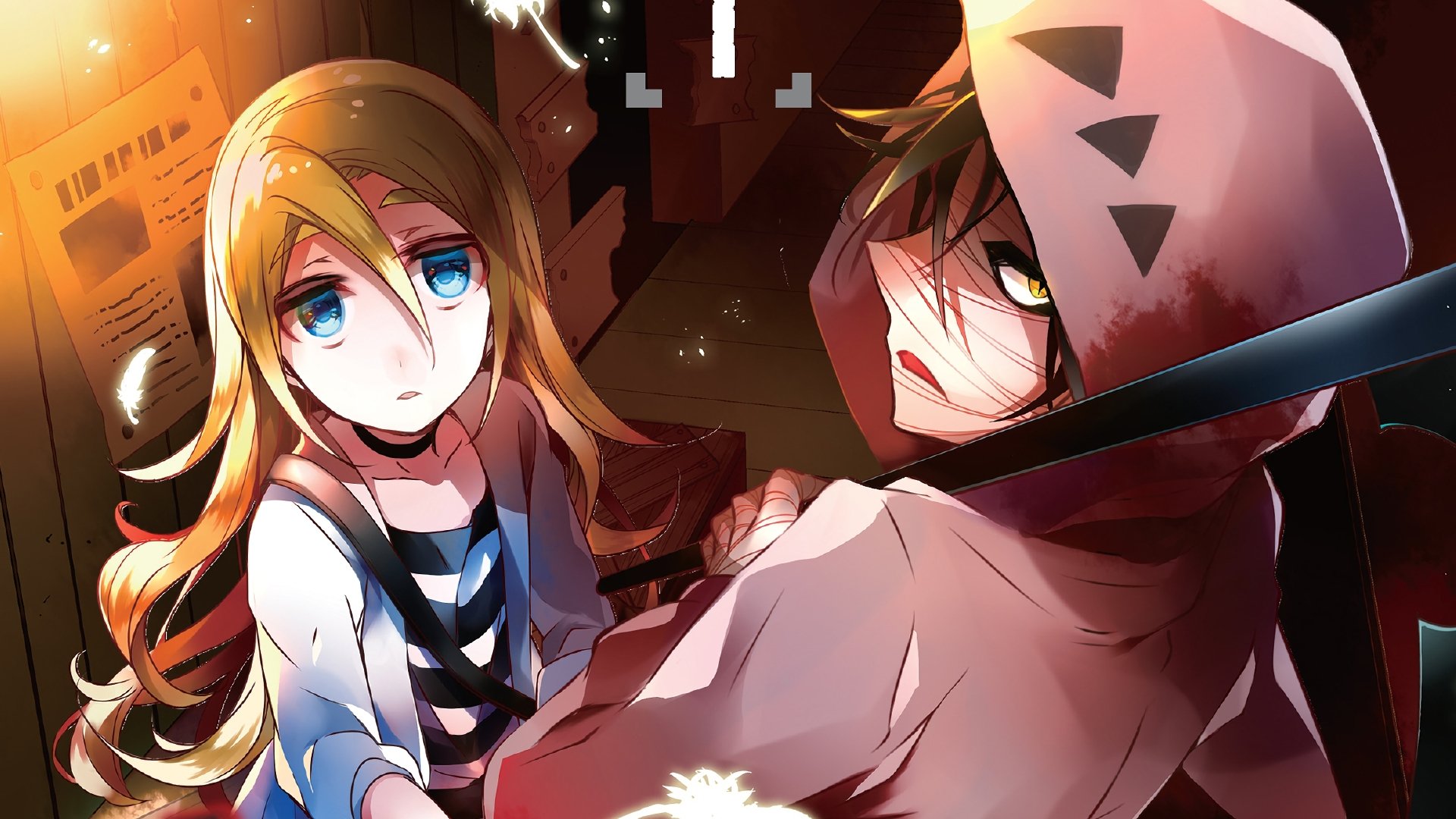 4K Ultra HD anime wallpaper featuring Rachel Gardner and Zack from Angels of Death, with vibrant colors and intense expressions in a dramatic scene.