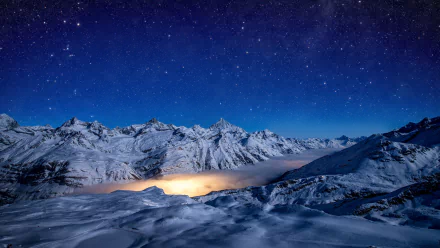  Starry Sky over Gorner Glacier