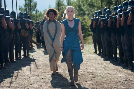 Emilia Clarke Nathalie Emmanuel Missandei (Game Of Thrones) Daenerys Targaryen TV Show Game Of Thrones HD Desktop Wallpaper | Background Image
