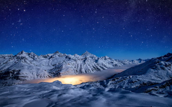  Starry Sky over Gorner Glacier