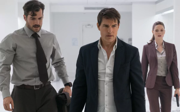 Rebecca Ferguson Henry Cavill Tom Cruise Ilsa Faust Ethan Hunt August Walker movie Mission: Impossible - Fallout HD Desktop Wallpaper | Background Image