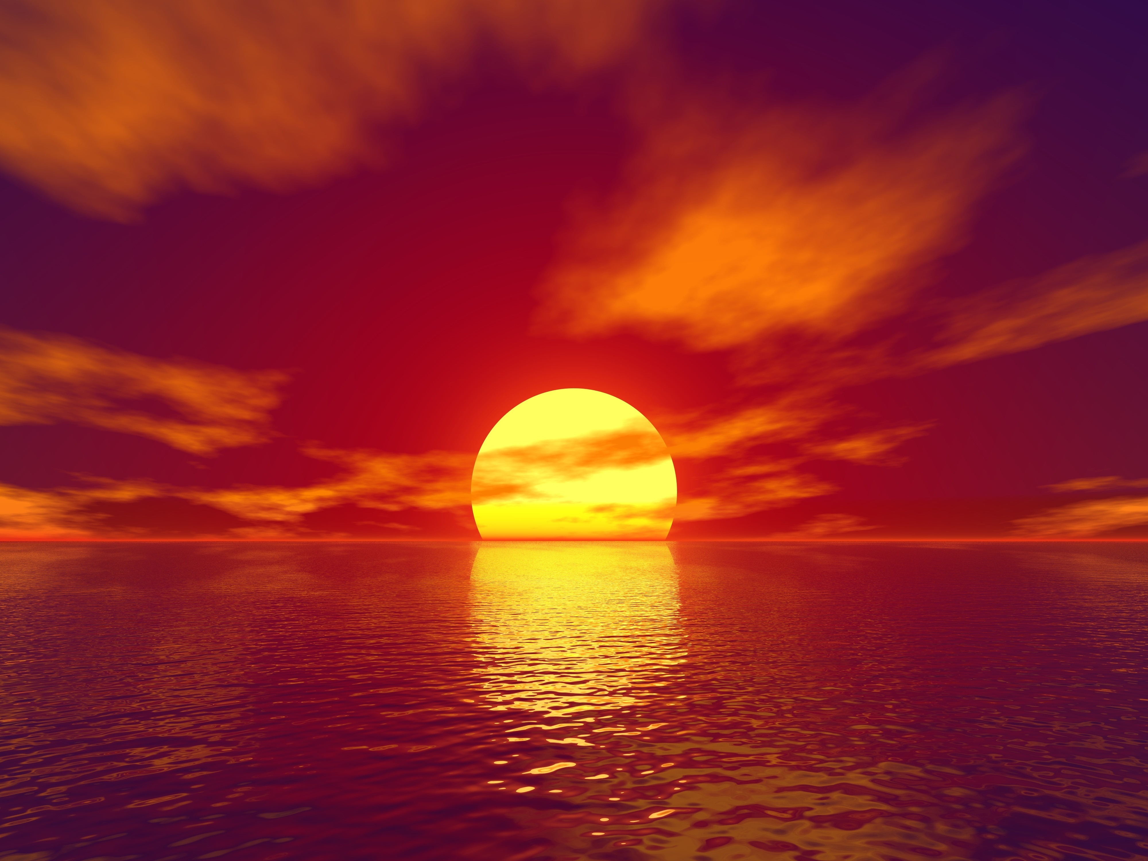 Download Sea Ocean Sun Artistic Sunset 4k Ultra Hd Wallpaper 4693