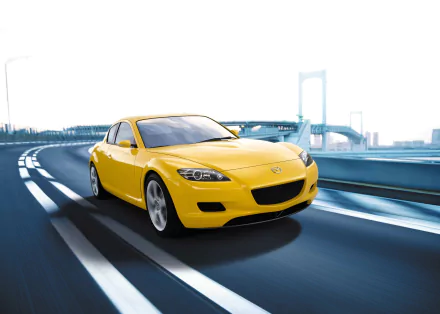 yellow car car Mazda vehicle Mazda RX-8 HD Desktop Wallpaper | Background Image