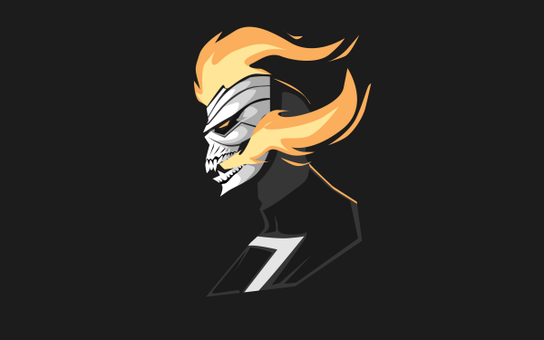 Comics Ghost Rider Minimalist Fire Skull Teeth HD Wallpaper | Background Image