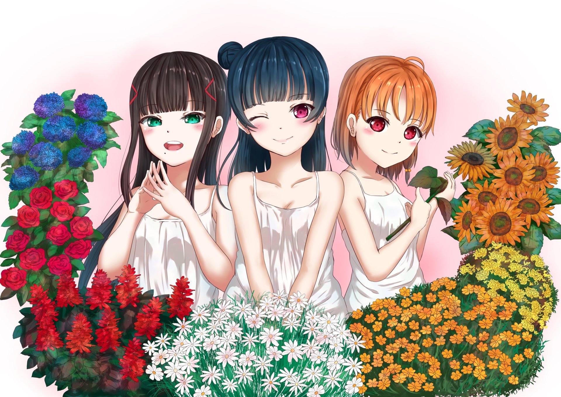 Download Yoshiko Tsushima Chika Takami Dia Kurosawa Anime Love Live! Sunshine!! HD Wallpaper by AOIAO