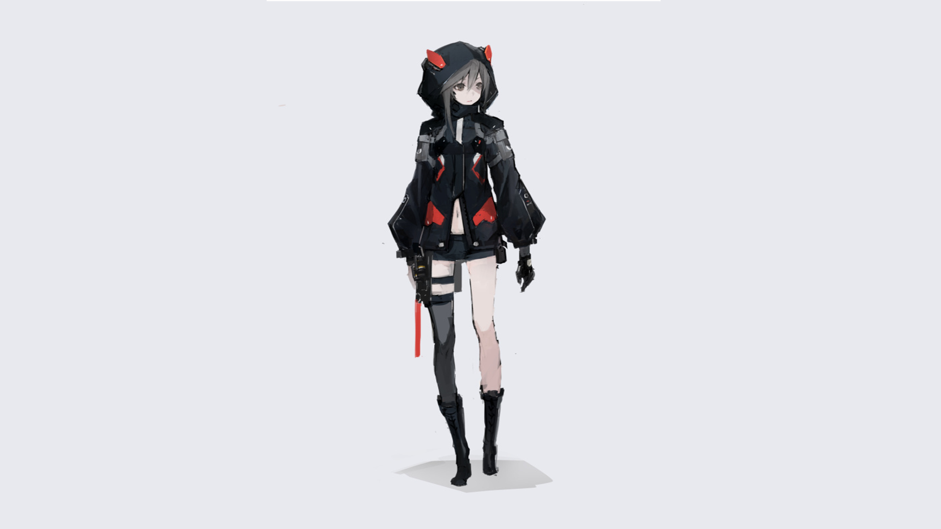 Download White Hair Anime Original HD Wallpaper by neco