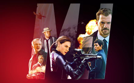 Ving Rhames Tom Cruise Simon Pegg Rebecca Ferguson Luther Stickell Ilsa Faust Henry Cavill Ethan Hunt Benji Dunn August Walker Alan Hunley movie Mission: Impossible - Fallout HD Desktop Wallpaper | Background Image