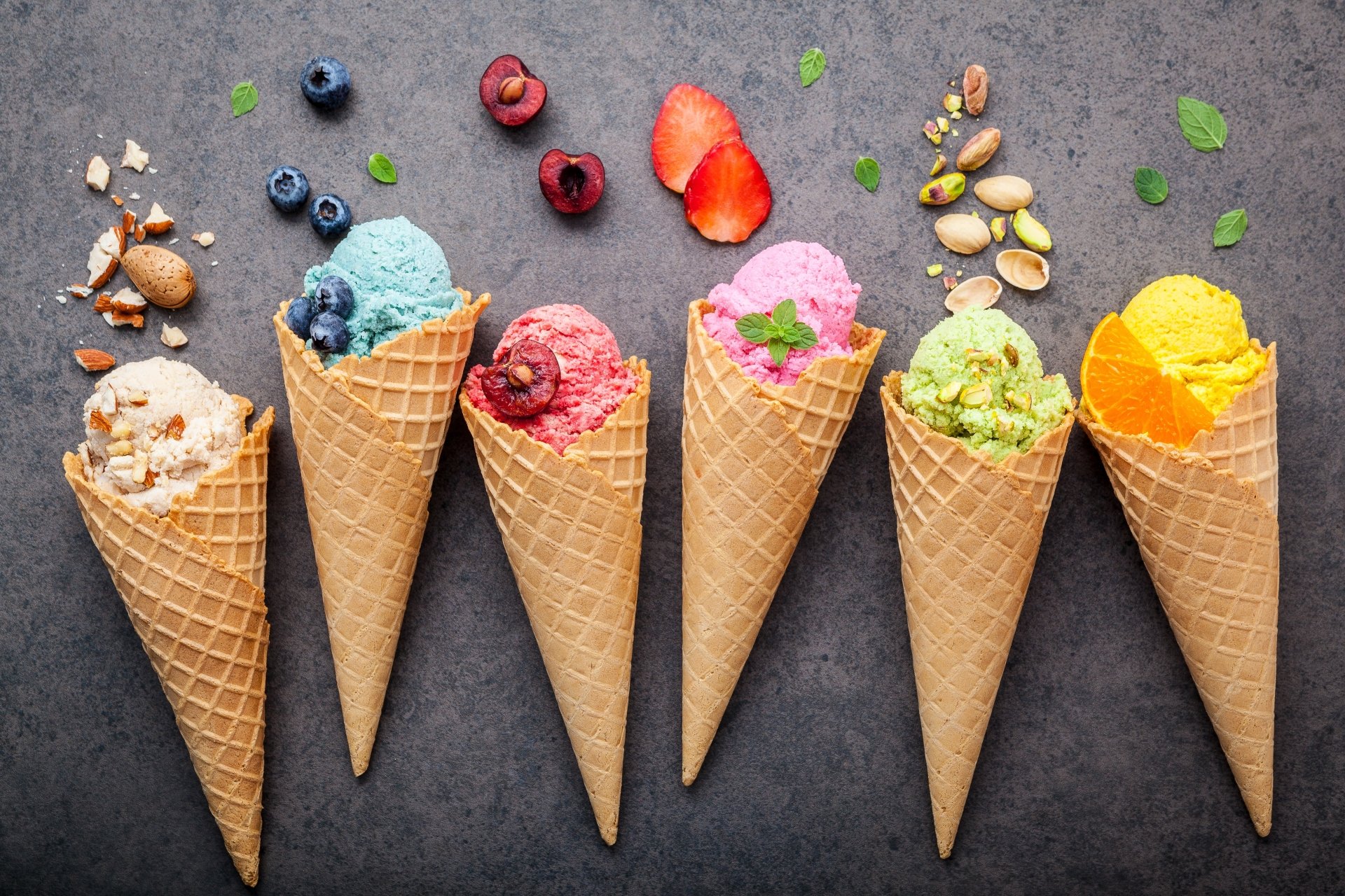 Colorful Ice Cream Cones - 4K Ultra HD Wallpaper