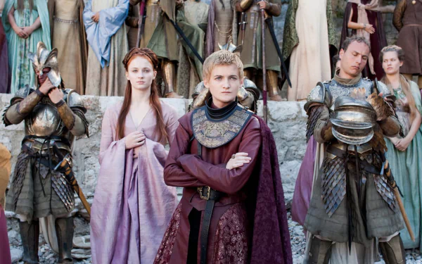 Jack Gleeson Sophie Turner Sansa Stark Joffrey Baratheon TV Show Game Of Thrones HD Desktop Wallpaper | Background Image