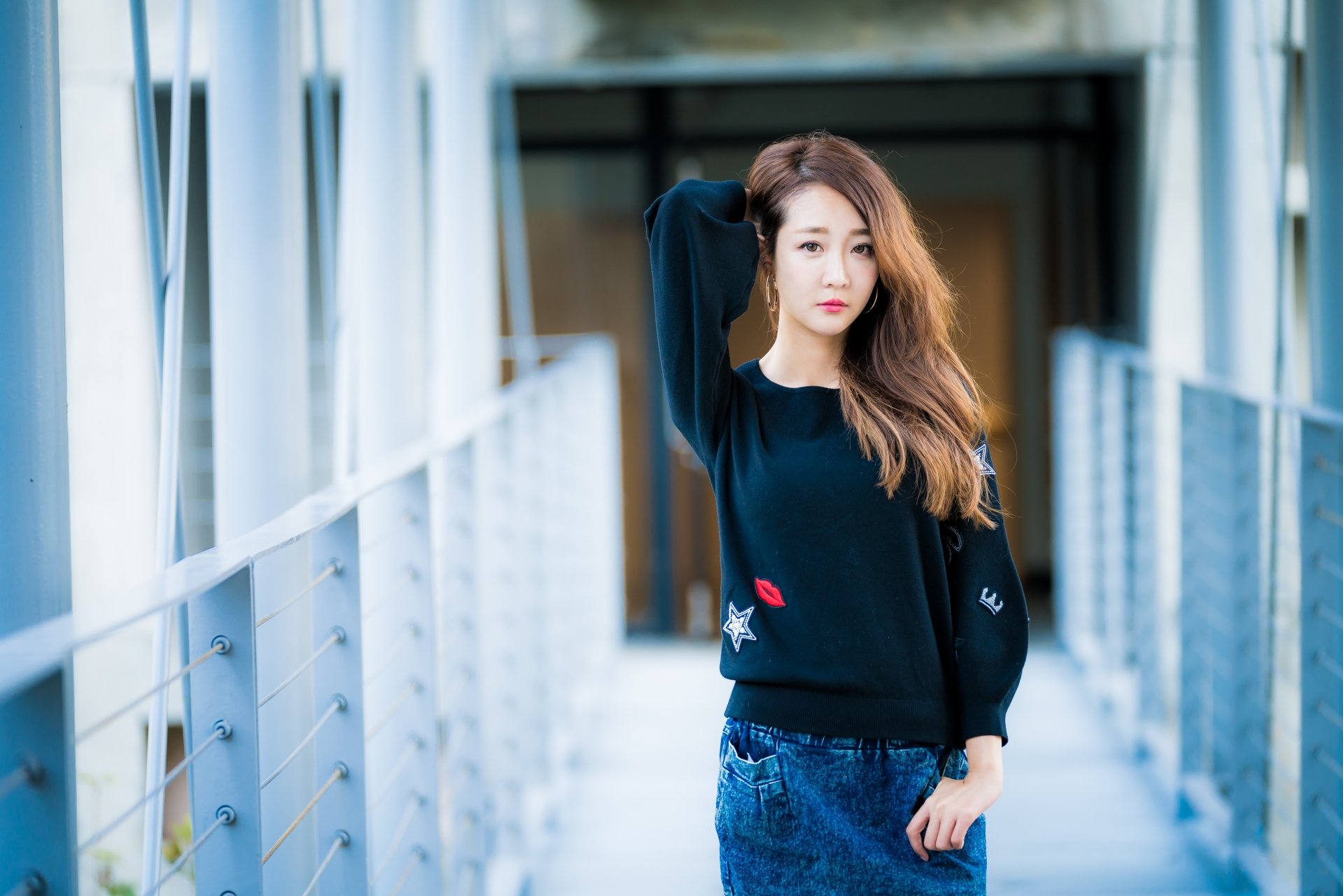 Download Brunette Depth Of Field Model Woman Asian 4k Ultra HD Wallpaper