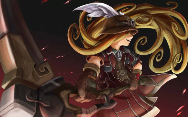A vibrant HD desktop wallpaper featuring Lyza from Made in Abyss. The character is depicted with flowing hair and armor, exuding a sense of adventure and determination.