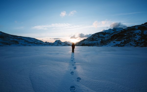 Men Alone Snow HD Wallpaper | Background Image