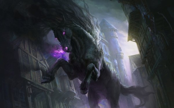 Fantasy Horse Fantasy Animals Dark HD Wallpaper | Background Image