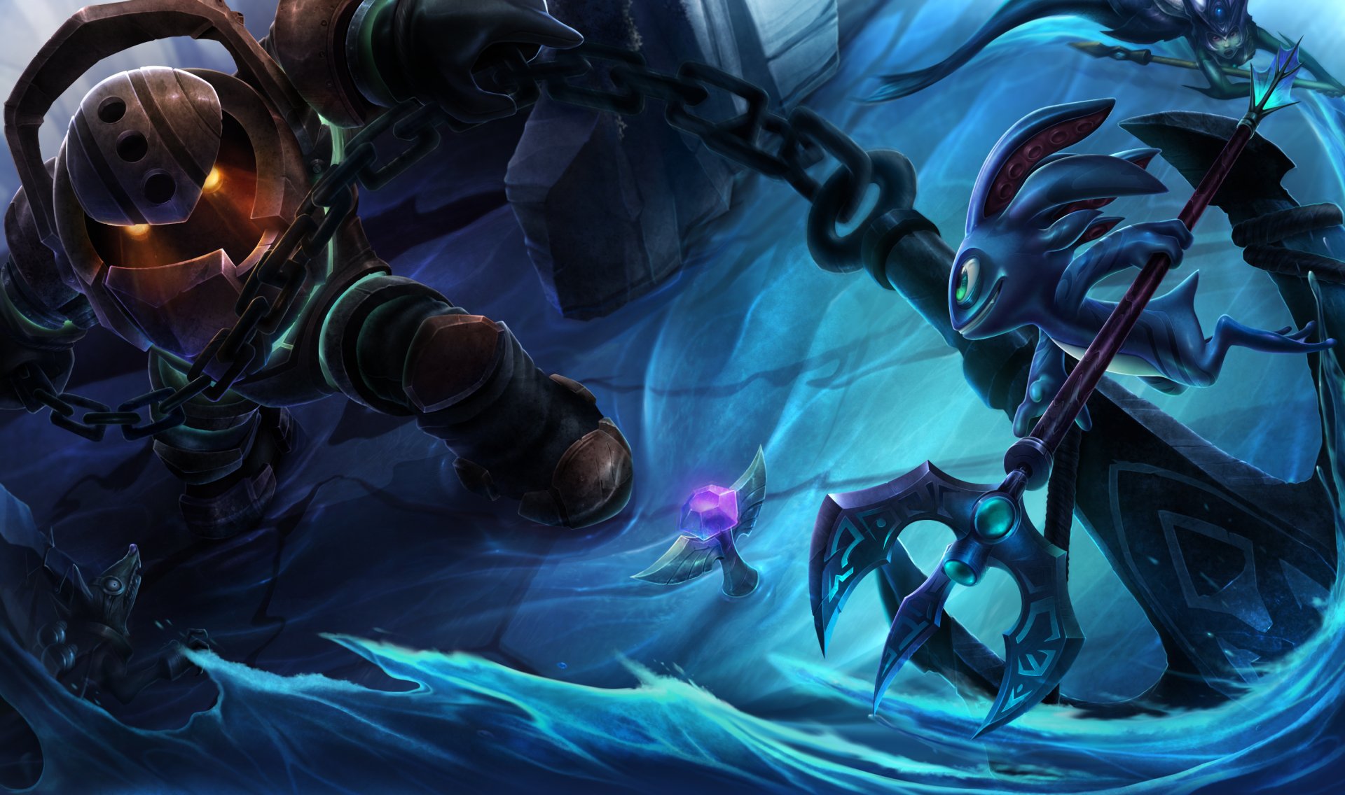 Download Video Game League Of Legends Nautilus (League Of Legends) Fizz (League Of Legends) HD Wallpaper by VegaColors