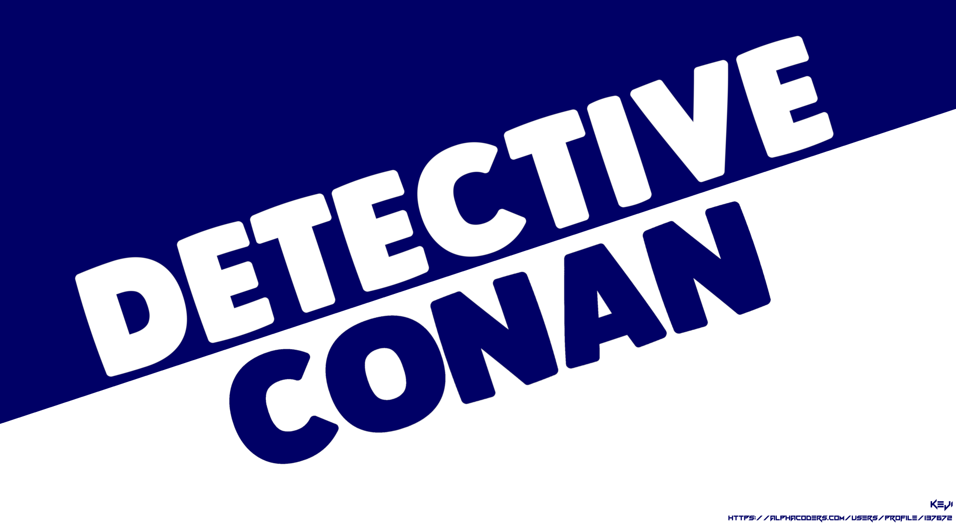 Diagonal blue-and-white 'DETECTIVE CONAN' logo on a minimalist background — 4K Ultra HD anime PC desktop wallpaper/background.