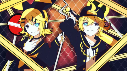 Rin Kagamine Len Kagamine Anime Vocaloid HD Desktop Wallpaper | Background Image