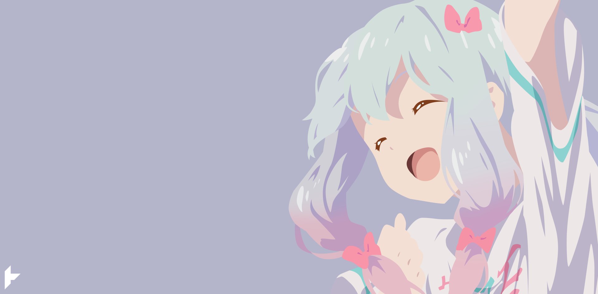 4K Ultra HD anime wallpaper featuring Sagiri Izumi from EroManga-Sensei with a joyful expression and pastel colors on a soft background.