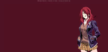 Rindō Kobayashi from Food Wars: Shokugeki no Soma stands at the right on a deep burgundy field, anime character portrait in a 5K Ultra HD PC desktop wallpaper and background.