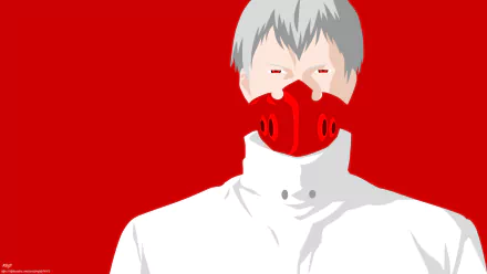 Tokyo Ghoul √A red eyes white hair mask Tokyo Ghoul minimalist Tatara (Tokyo Ghoul) Anime Tokyo Ghoul:re minimalist anime HD Desktop Wallpaper | Background Image