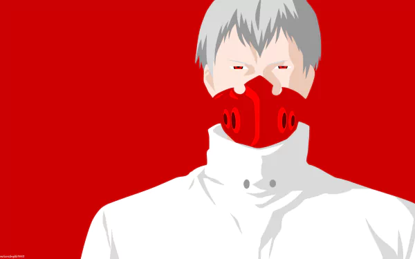 Tokyo Ghoul √A red eyes white hair mask Tokyo Ghoul minimalist Tatara (Tokyo Ghoul) Anime Tokyo Ghoul:re minimalist anime HD Desktop Wallpaper | Background Image