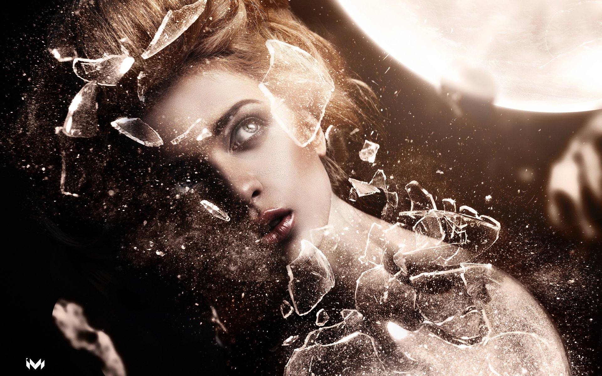 Download Broken Glass Fantasy Woman 4k Ultra HD Wallpaper