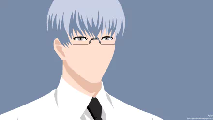 glasses grey hair grey eyes Tokyo Ghoul Tokyo Ghoul √A minimalist Kishou Arima Anime Tokyo Ghoul:re minimalist anime HD Desktop Wallpaper | Background Image