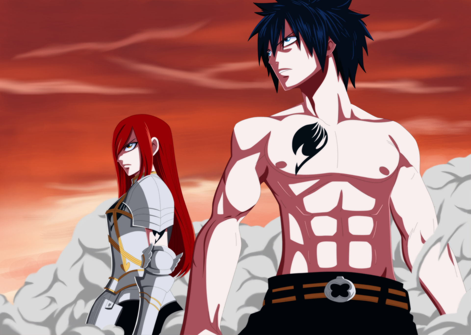 Download Erza Scarlet Gray Fullbuster Anime Fairy Tail HD Wallpaper by xDeidar4