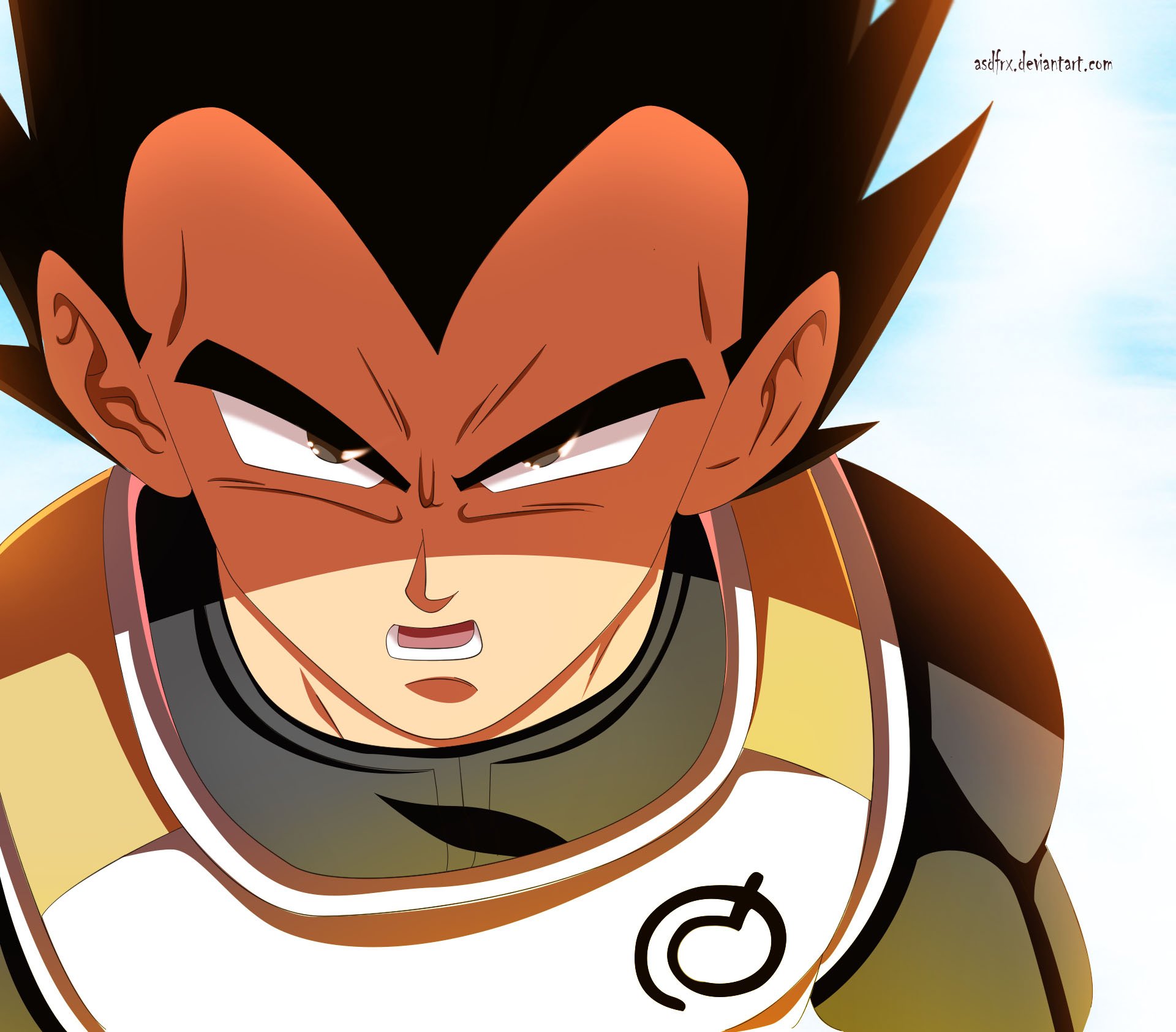 HD PC desktop wallpaper featuring Vegeta from Dragon Ball Z in a dynamic anime style.