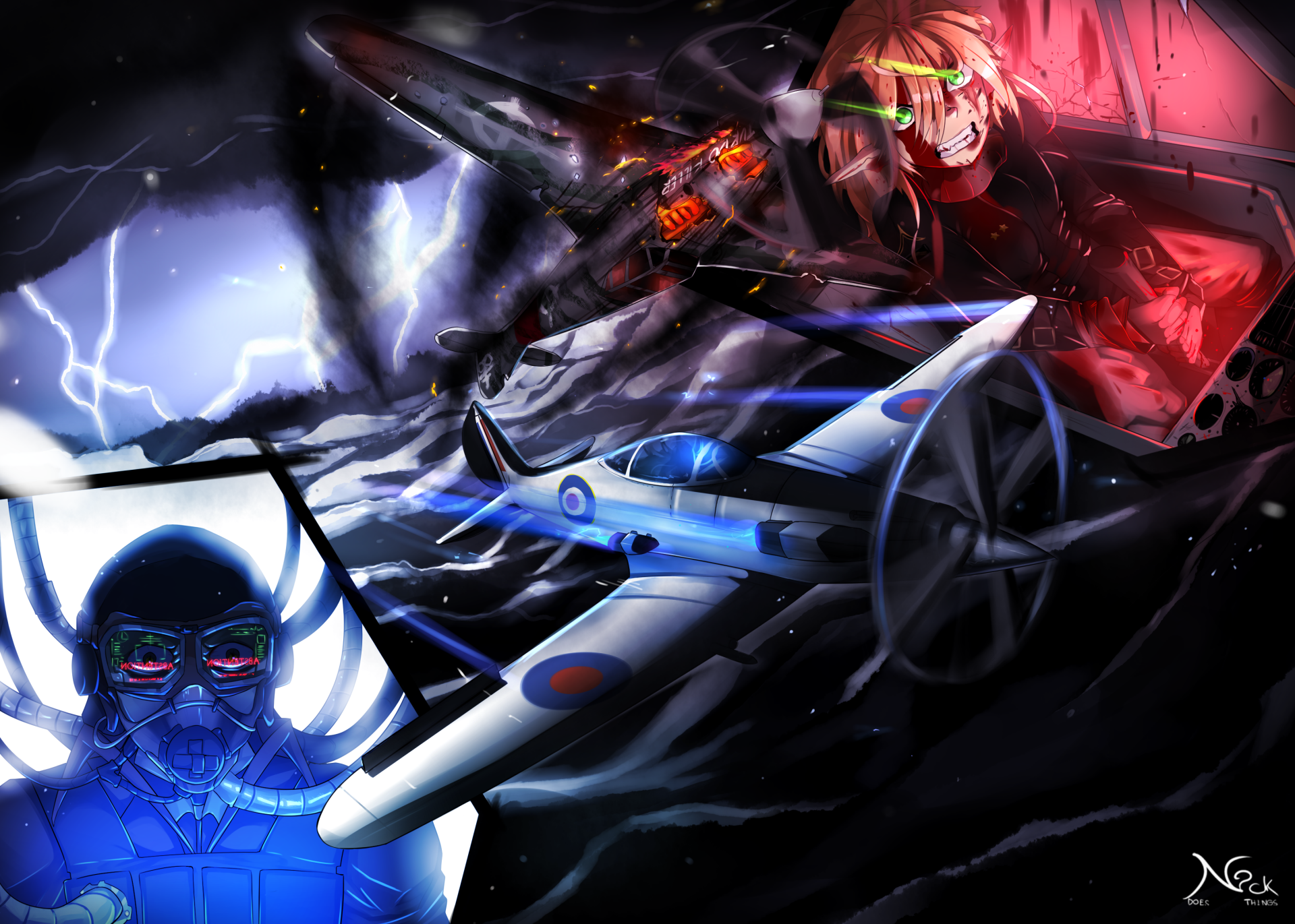 Download Airplane Anime Original HD Wallpaper by NquestionmarkCK