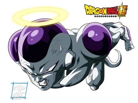 Frieza (Dragon Ball) anime HD PC desktop wallpaper: haloed Frieza lunging forward in dynamic close-up, Dragon Ball Z logo visible in the corner.