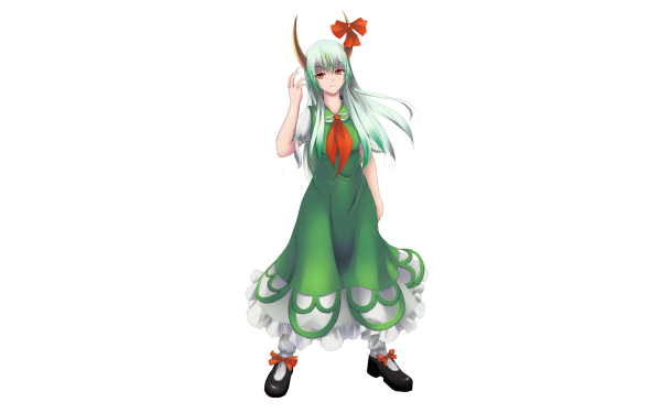 Anime Touhou Keine Kamishirasawa Green Hair Green Dress Horns HD Wallpaper | Background Image