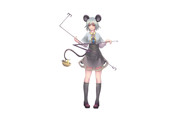 Anime Touhou Nazrin White Hair Short Hair Basket Shoe HD Wallpaper | Background Image