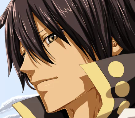 Close-up HD anime desktop wallpaper of Zeref Dragneel from Fairy Tail, featuring his intense gaze and signature dark hair.
