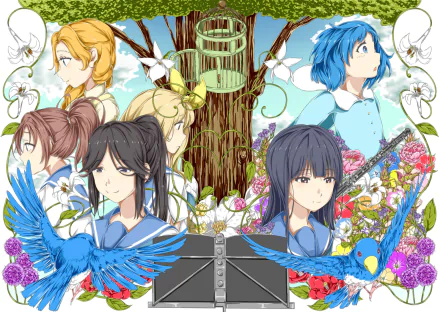 Mizore Yoroizuka Natsuki Nakagawa Kurumi Kitamura Nozomi Kasaki Anime Sound! Euphonium HD Desktop Wallpaper | Background Image