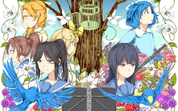 Mizore Yoroizuka Natsuki Nakagawa Kurumi Kitamura Nozomi Kasaki Anime Sound! Euphonium HD Desktop Wallpaper | Background Image