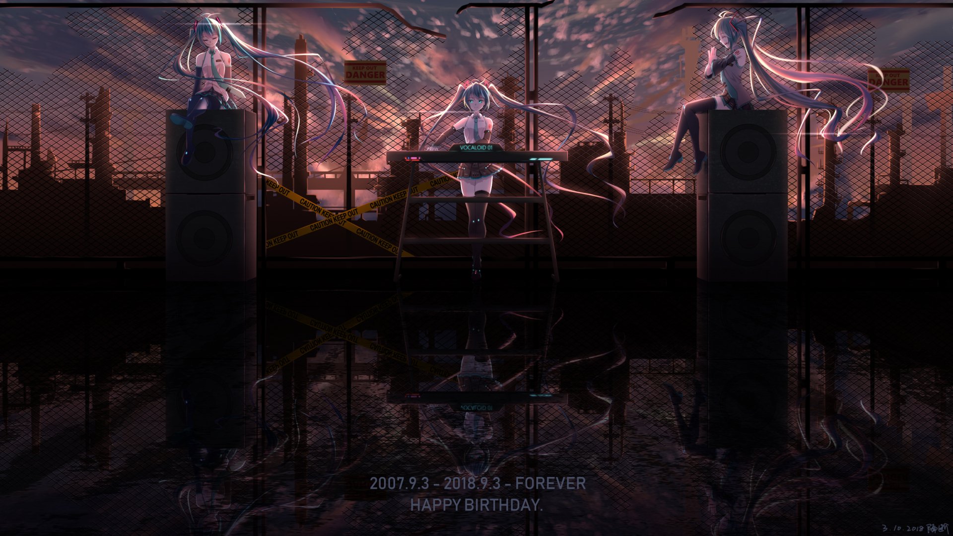 Download Hatsune Miku Anime Vocaloid HD Wallpaper by 隔断