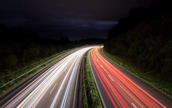 Photography Time-lapse Traffic Road Light Night HD Wallpaper | Background Image