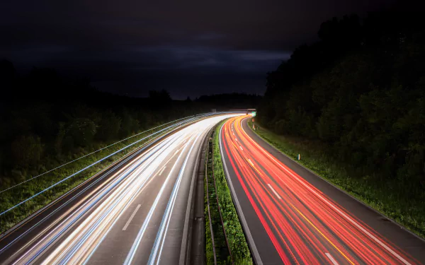  Night Traffic Lights Trails