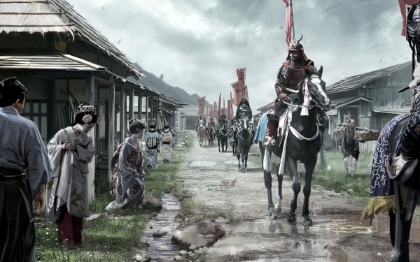 Fantasy Samurai Oriental Warrior Horse Banner Geisha HD Wallpaper | Background Image