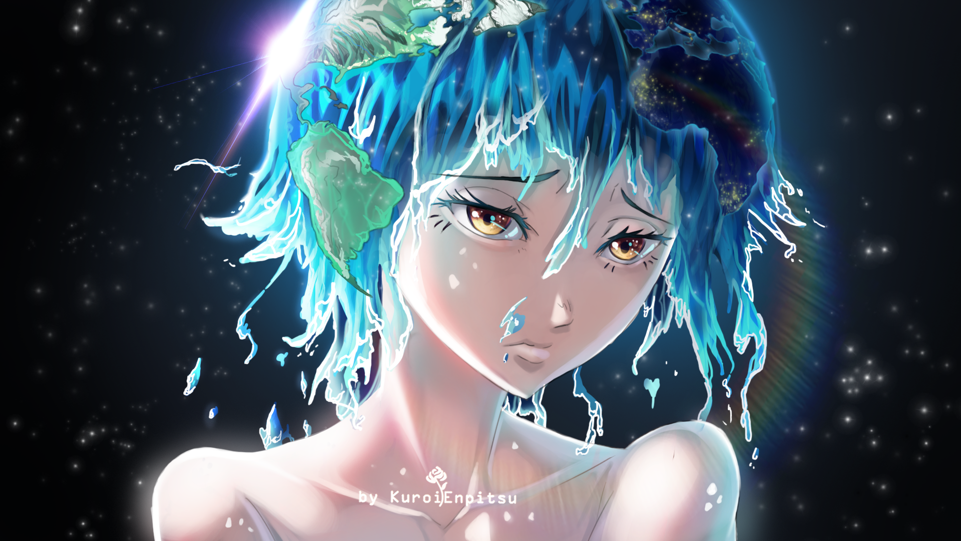 Anime Earth-Chan HD Wallpaper | Background Image