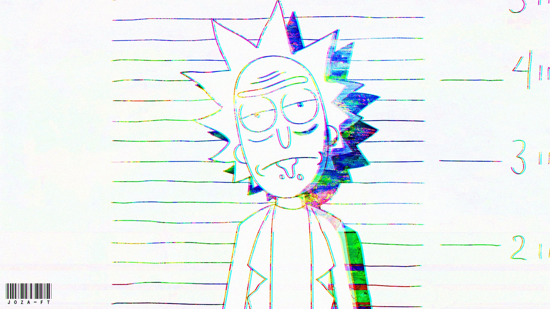 Rick And Morty Glitch Effect Drawing