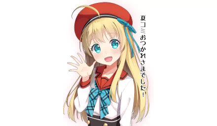 smile blue eyes long hair blonde Anime Original HD Desktop Wallpaper | Background Image