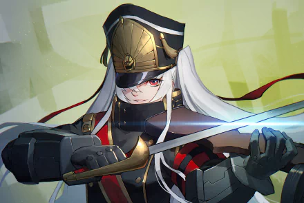 HD anime desktop wallpaper featuring Altair from Re:Creators, showcasing her in detailed armor with a glowing sword against a soft background.