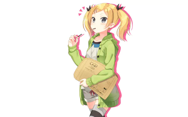 shorts black eyes twintails blonde Erika Yano Anime Shirobako HD Desktop Wallpaper | Background Image