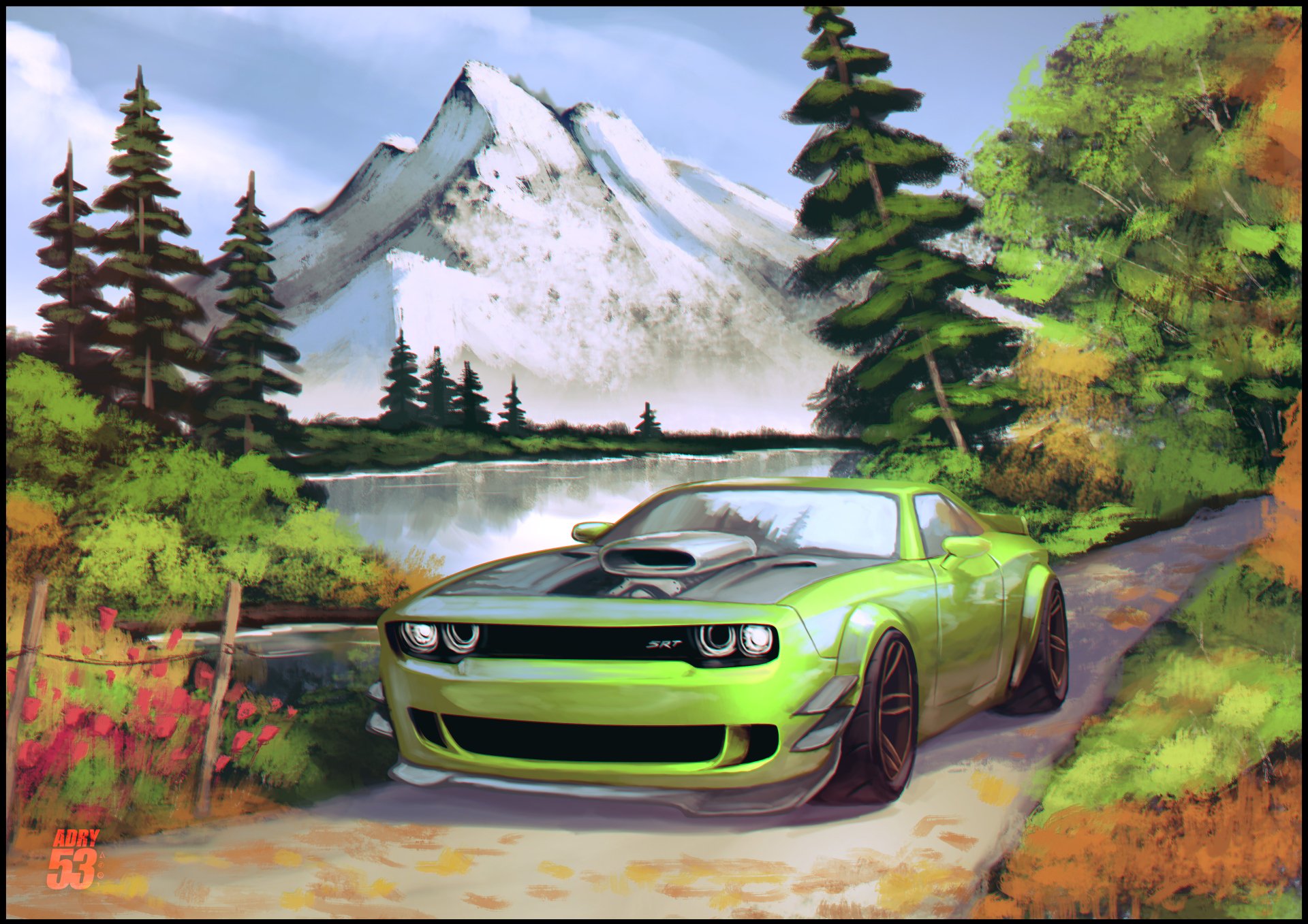 Download Green Car Vehicle Dodge Challenger SRT 4k Ultra HD Wallpaper by Timothy Adry Emmanuel