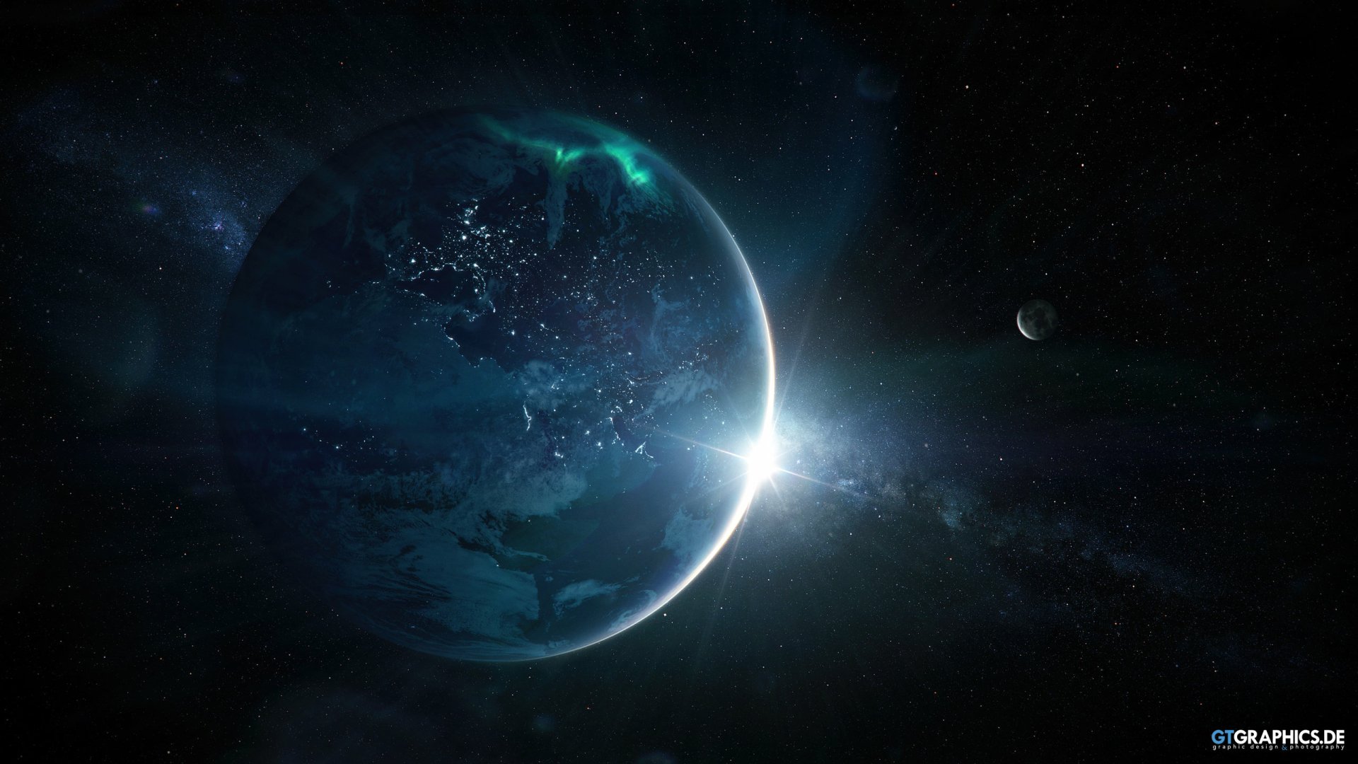 Cosmic Dawn: HD Sci-Fi Planet Vista by Tobias Roetsch | 2560x1440 ...