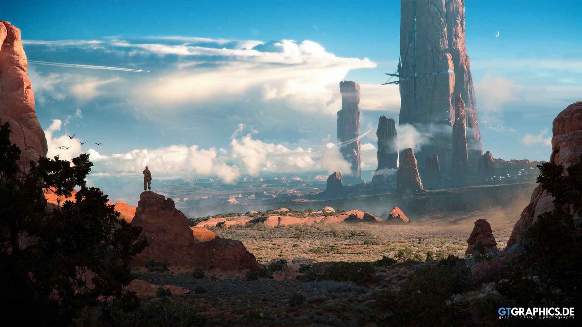 Download Sci Fi Landscape HD Wallpaper by Tobias Roetsch