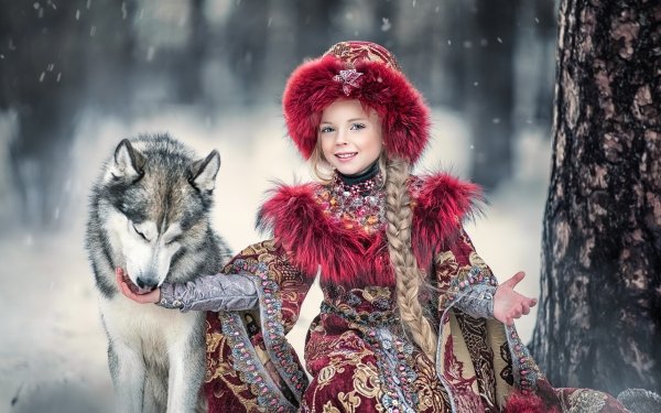 Photography Child Smile Wolfdog Braid Hat Depth Of Field Traditional Costume HD Wallpaper | Background Image