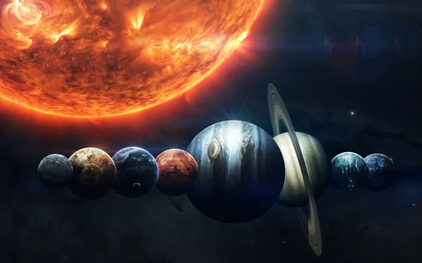 Sci Fi Solar System HD Desktop Wallpaper | Background Image