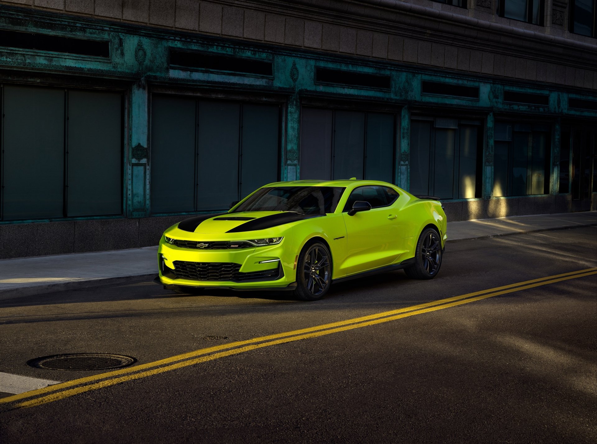 Download Muscle Car Green Car Car Chevrolet Chevrolet Camaro Vehicle Chevrolet Camaro SS 4k Ultra HD Wallpaper